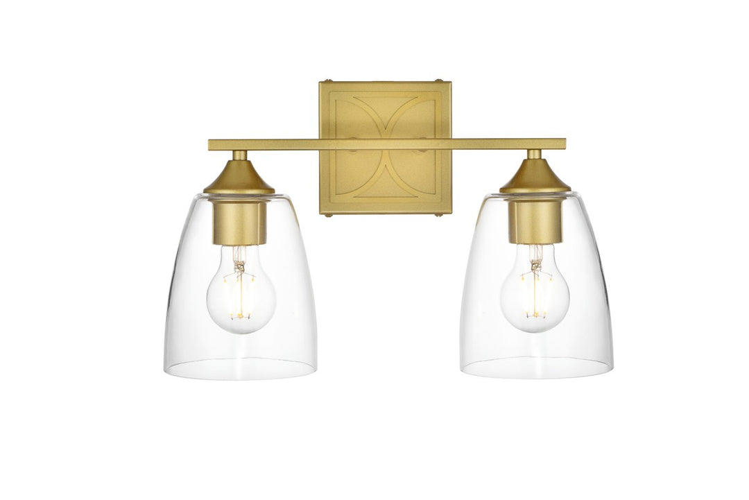 Harris Two Light Bath Sconce in Brass - available from The Lighting Shoppe, trusted by Canadian homeowners