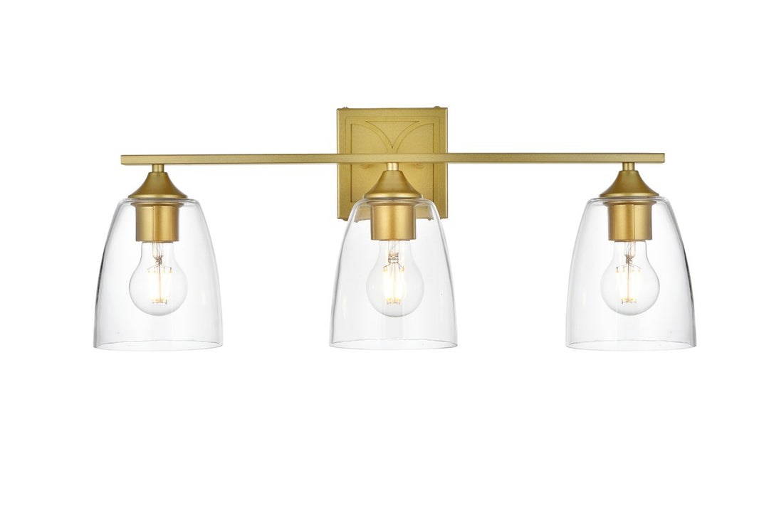 Harris Three Light Bath Sconce in Brass - available from The Lighting Shoppe, trusted by Canadian homeowners