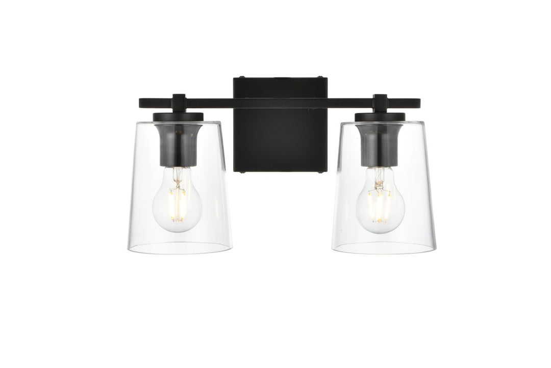 Kacey Two Light Bath Sconce in Black - available from The Lighting Shoppe, trusted by Canadian homeowners