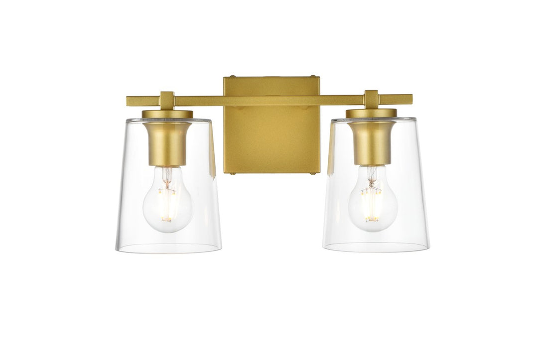 Kacey Two Light Bath Sconce in Brass - available from The Lighting Shoppe, trusted by Canadian homeowners