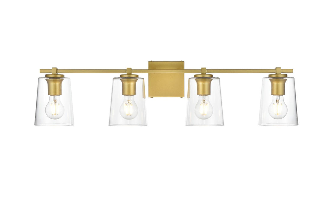 Kacey Four Light Bath Sconce in Brass - available from The Lighting Shoppe, trusted by Canadian homeowners