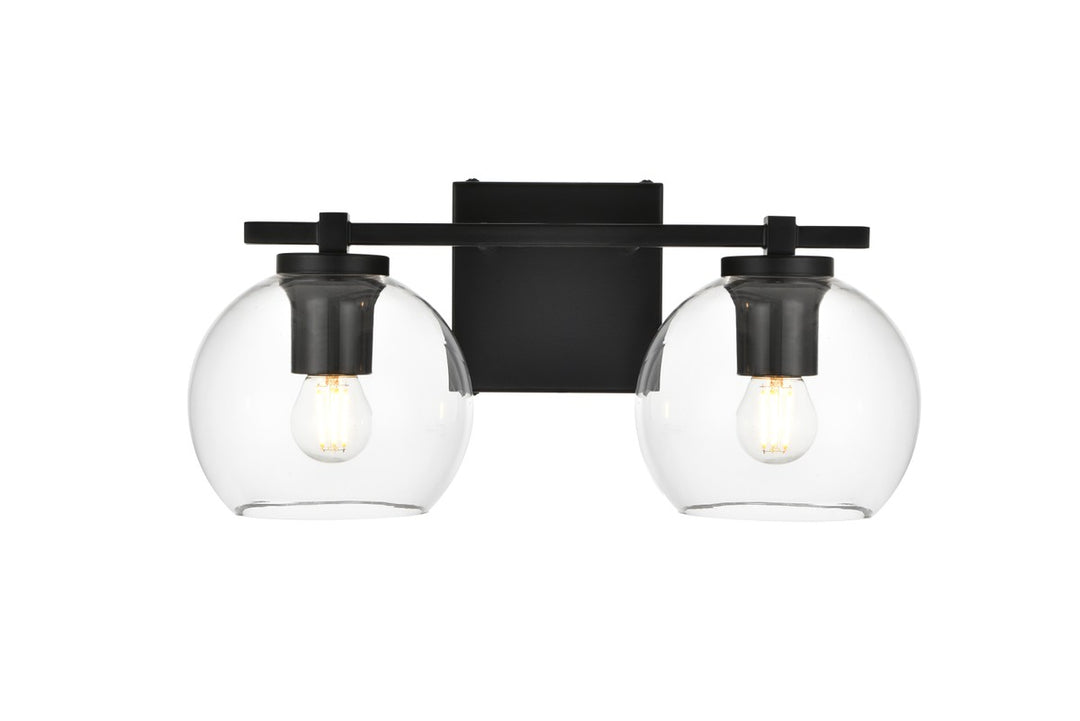 Juelz Two Light Bath Sconce in Black - available from The Lighting Shoppe, trusted by Canadian homeowners