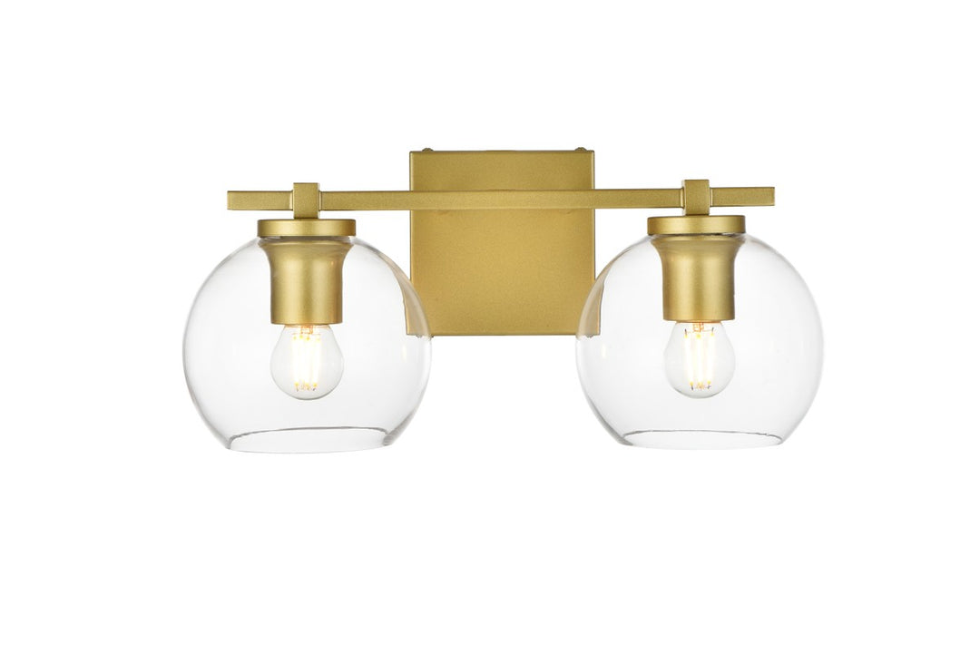 Juelz Two Light Bath Sconce in Brass - available from The Lighting Shoppe, trusted by Canadian homeowners