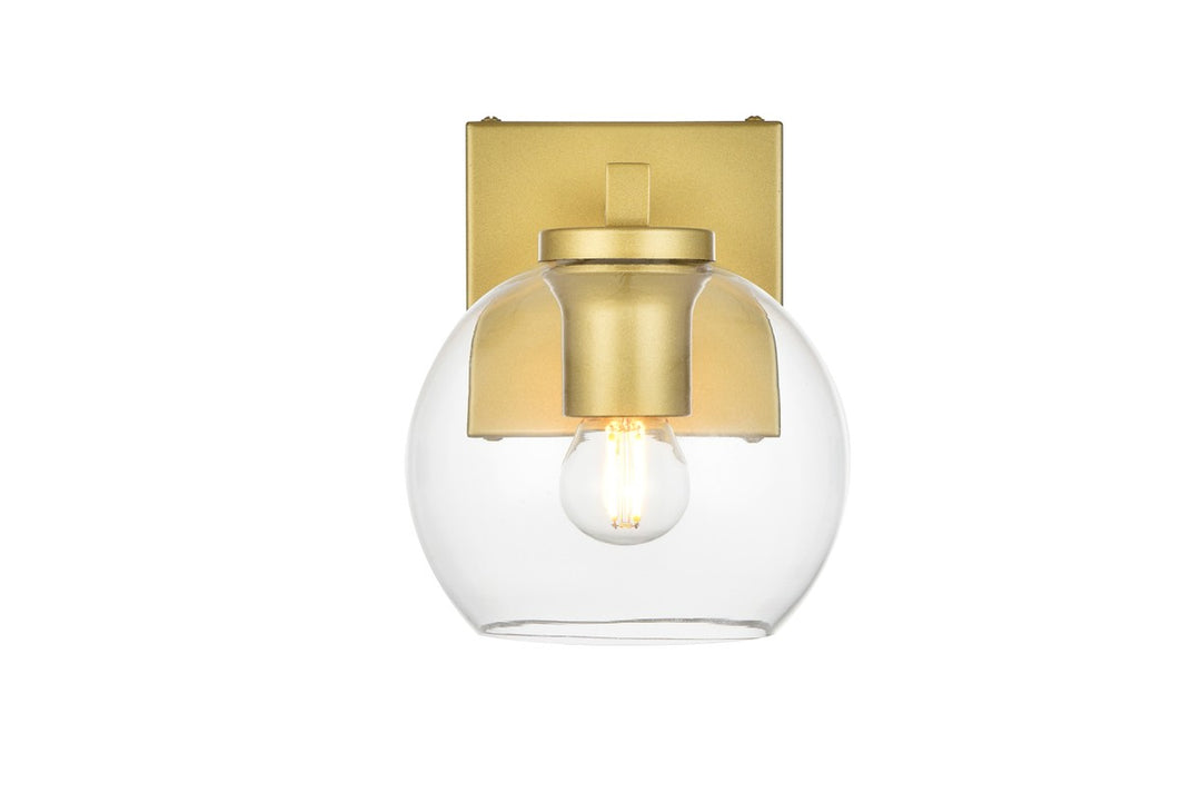 Juelz One Light Bath Sconce in Brass - available from The Lighting Shoppe, trusted by Canadian homeowners