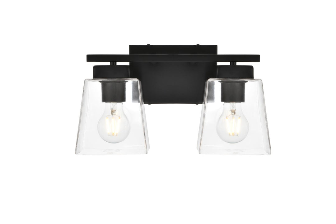 Merrick Two Light Bath Sconce in Black - available from The Lighting Shoppe, trusted by Canadian homeowners