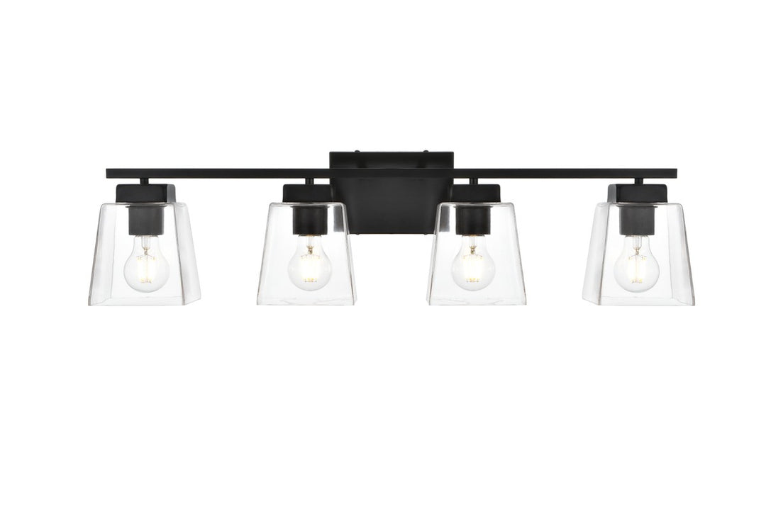 Merrick Four Light Bath Sconce in Black - available from The Lighting Shoppe, trusted by Canadian homeowners
