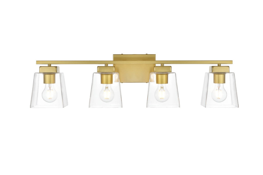 Merrick Four Light Bath Sconce in Brass - available from The Lighting Shoppe, trusted by Canadian homeowners