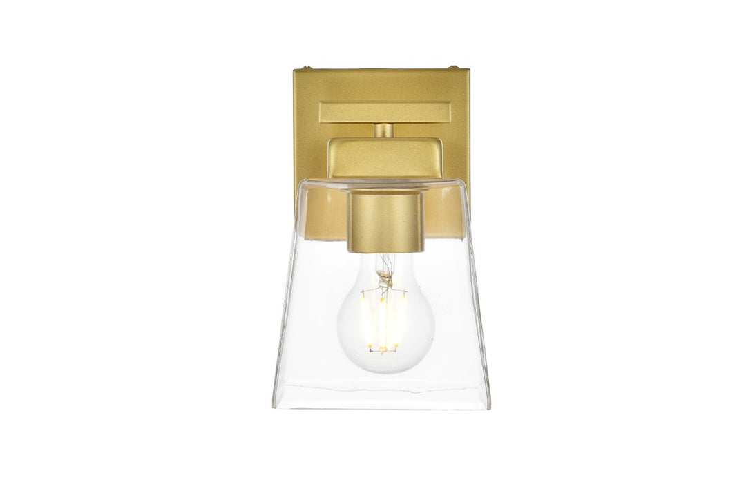 Merrick One Light Bath Sconce in Brass - available from The Lighting Shoppe, trusted by Canadian homeowners