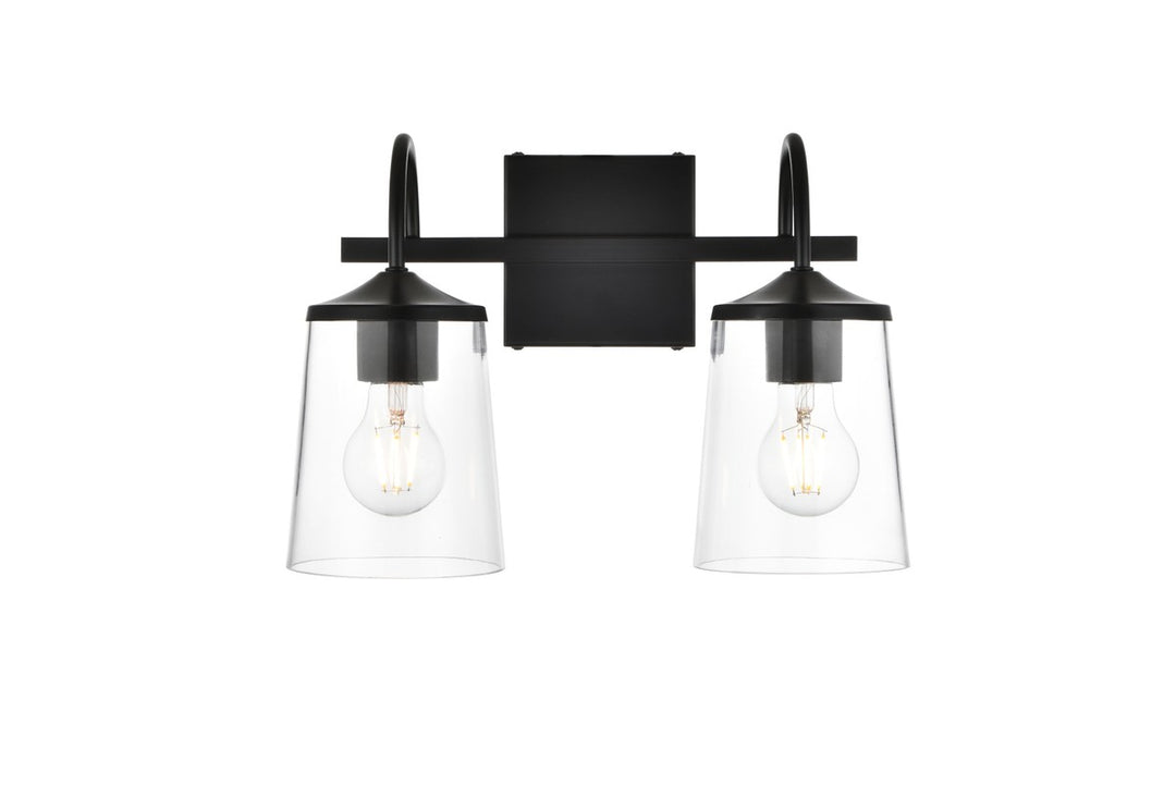Avani Two Light Bath Sconce in Black - available from The Lighting Shoppe, trusted by Canadian homeowners