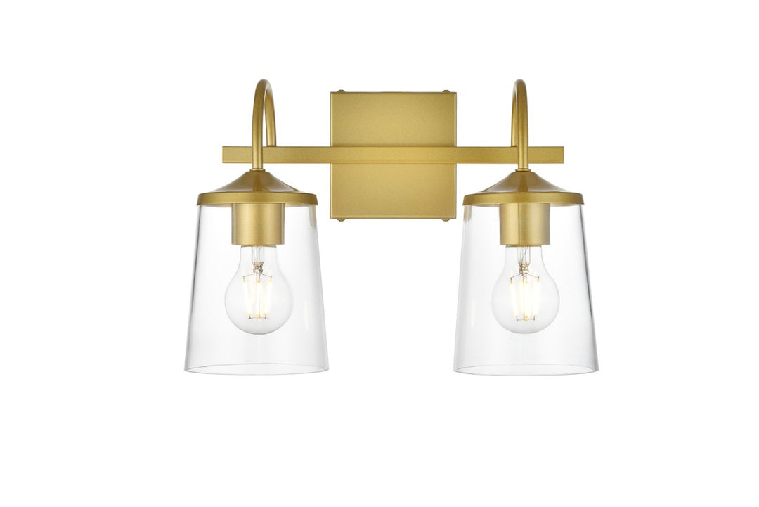 Avani Two Light Bath Sconce in Brass - available from The Lighting Shoppe, trusted by Canadian homeowners