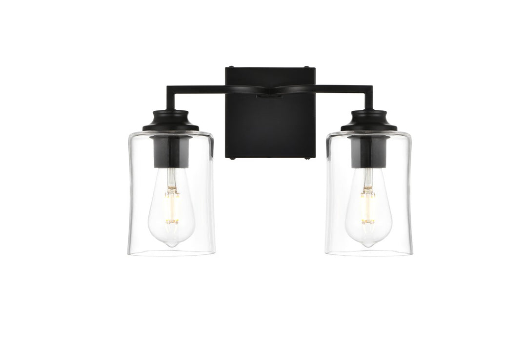 Ronnie Two Light Bath Sconce in Black - available from The Lighting Shoppe, trusted by Canadian homeowners