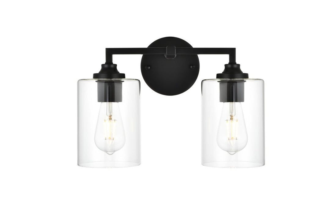 Mayson Two Light Bath Sconce in Black - available from The Lighting Shoppe, trusted by Canadian homeowners