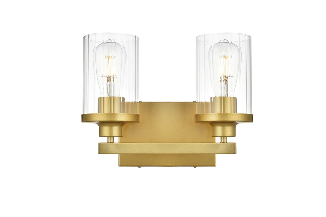 Saanvi Two Light Bath Sconce in Brass - available from The Lighting Shoppe, trusted by Canadian homeowners