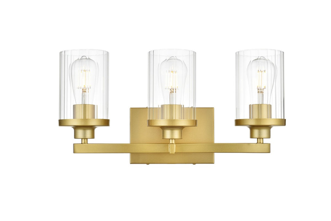 Saanvi Three Light Bath Sconce in Brass - available from The Lighting Shoppe, trusted by Canadian homeowners