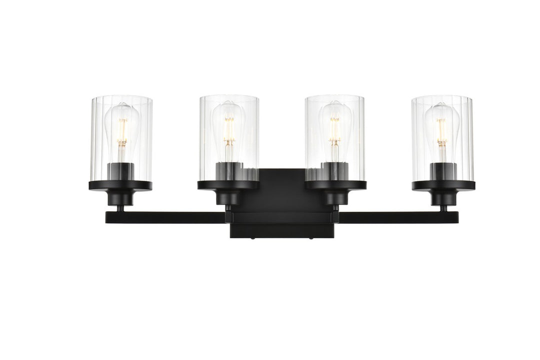 Saanvi Four Light Bath Sconce in Black - available from The Lighting Shoppe, trusted by Canadian homeowners