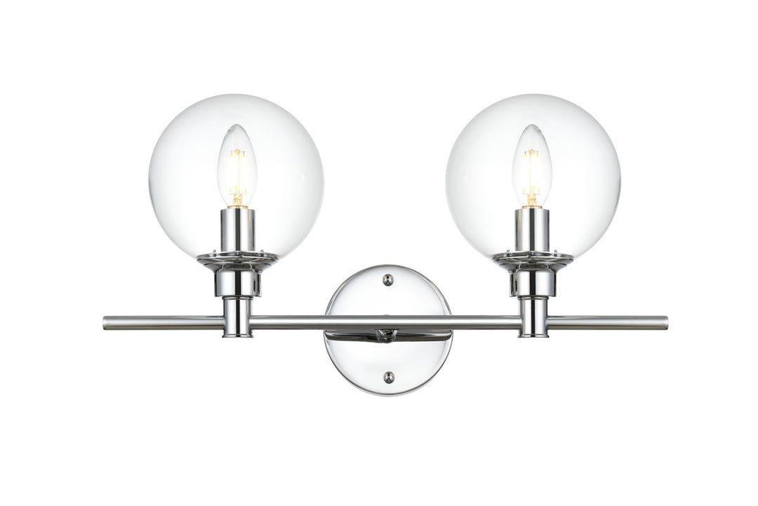 Jaelynn Two Light Bath Sconce in Chrome - available from The Lighting Shoppe, trusted by Canadian homeowners