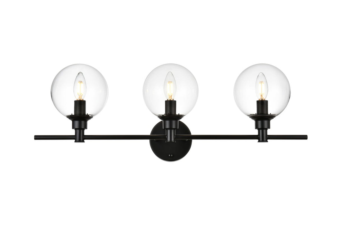 Jaelynn Three Light Bath Sconce in Black - available from The Lighting Shoppe, trusted by Canadian homeowners
