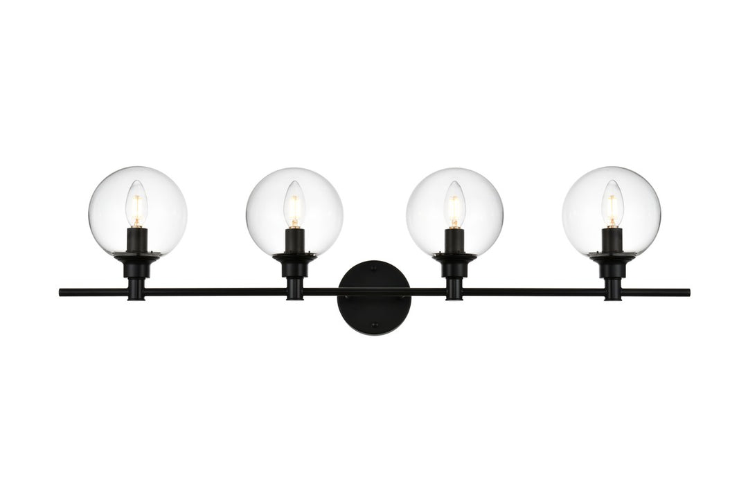 Jaelynn Four Light Bath Sconce in Black - available from The Lighting Shoppe, trusted by Canadian homeowners