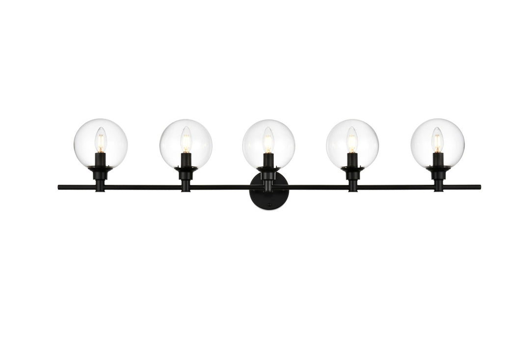 Jaelynn Five Light Bath Sconce in Black - available from The Lighting Shoppe, trusted by Canadian homeowners