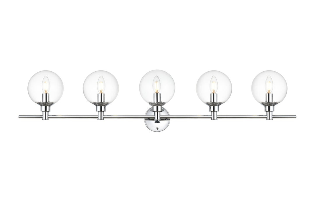 Jaelynn Five Light Bath Sconce in Chrome - available from The Lighting Shoppe, trusted by Canadian homeowners