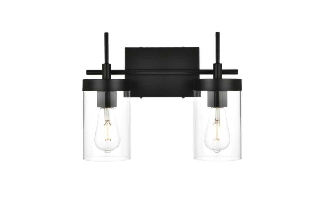 Benny Two Light Bath Sconce in Black - available from The Lighting Shoppe, trusted by Canadian homeowners