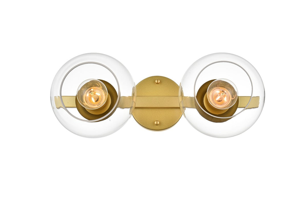Rogelio Two Light Bath Sconce in Brass - available from The Lighting Shoppe, trusted by Canadian homeowners