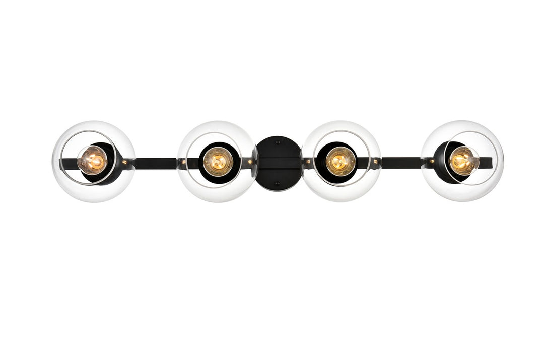 Rogelio Four Light Bath Sconce in Black - available from The Lighting Shoppe, trusted by Canadian homeowners