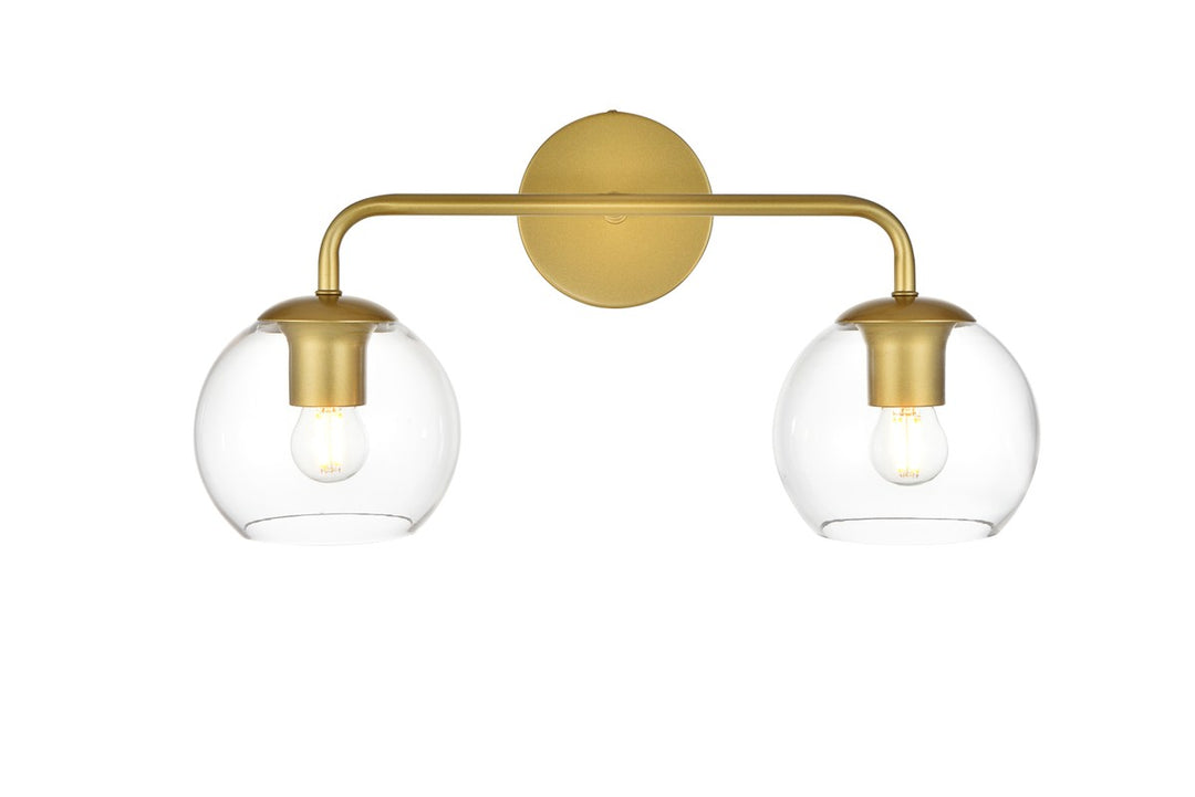 Genesis Two Light Bath Sconce in Brass - available from The Lighting Shoppe, trusted by Canadian homeowners