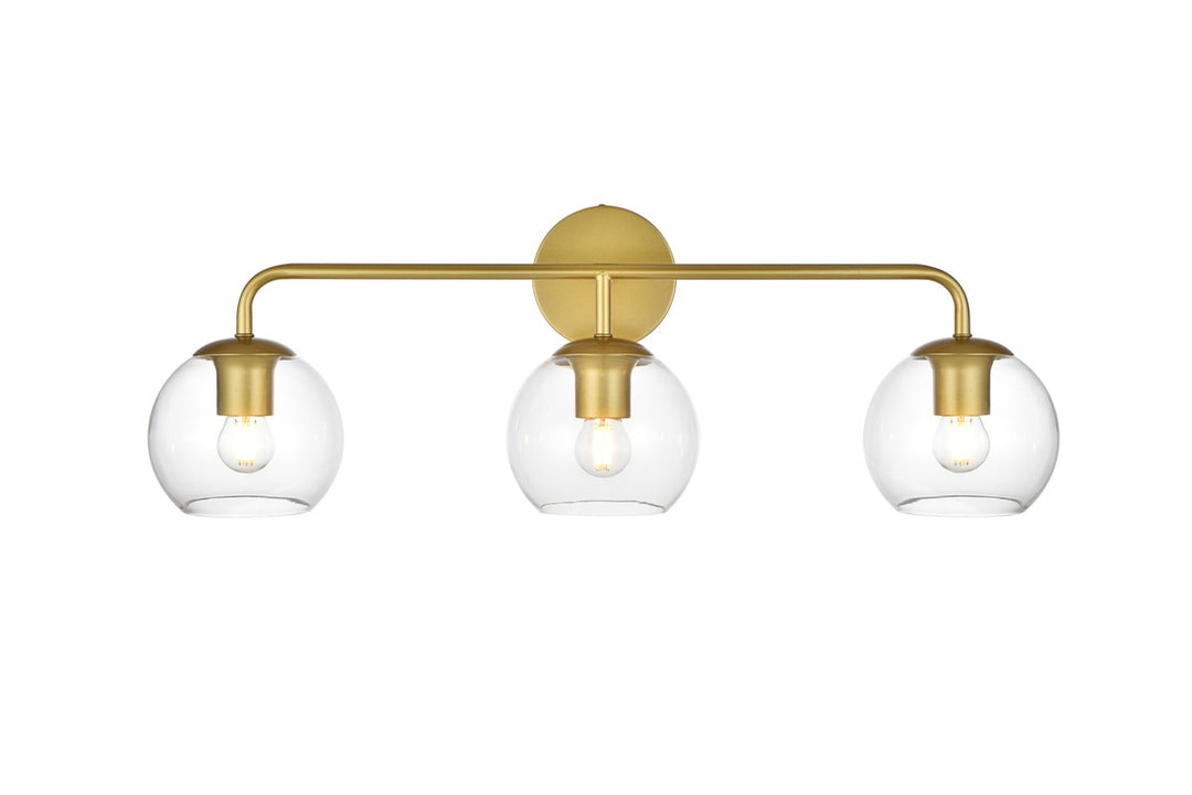 Genesis Three Light Bath Sconce in Brass - available from The Lighting Shoppe, trusted by Canadian homeowners