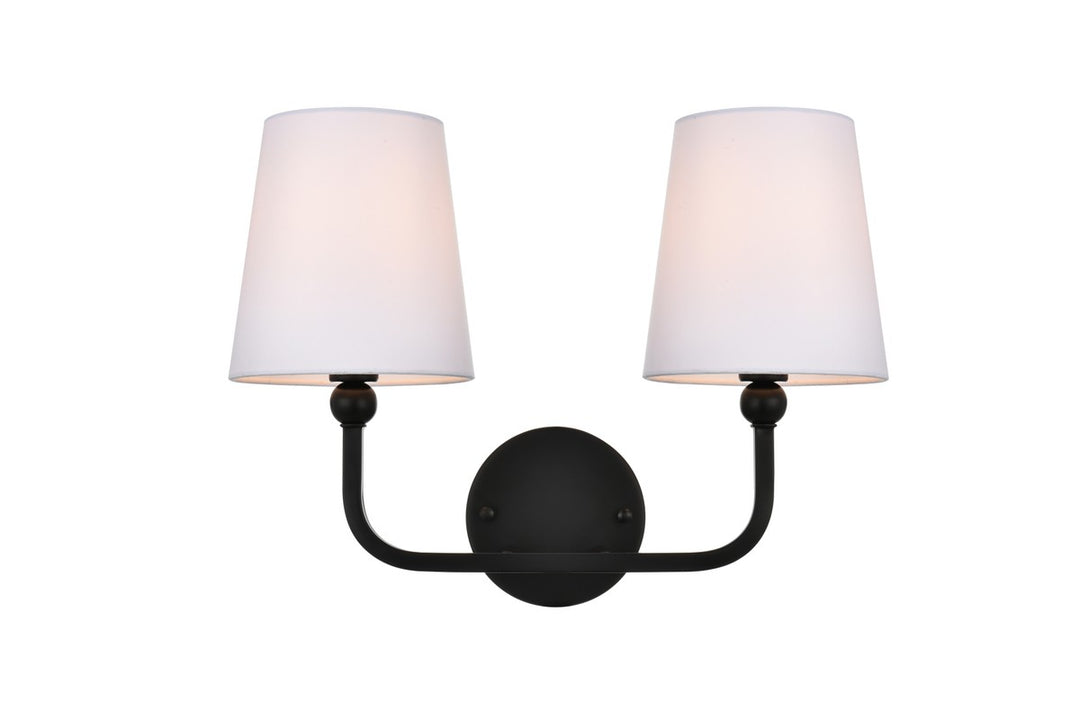 Colson Two Light Bath Sconce in Black - available from The Lighting Shoppe, trusted by Canadian homeowners