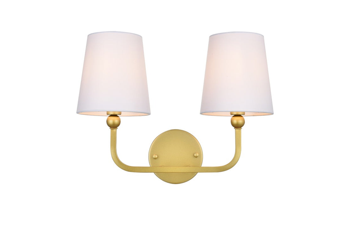 Colson Two Light Bath Sconce in Brass - available from The Lighting Shoppe, trusted by Canadian homeowners