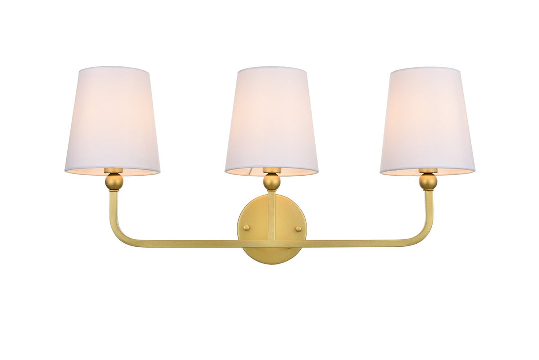 Colson Three Light Bath Sconce in Brass - available from The Lighting Shoppe, trusted by Canadian homeowners