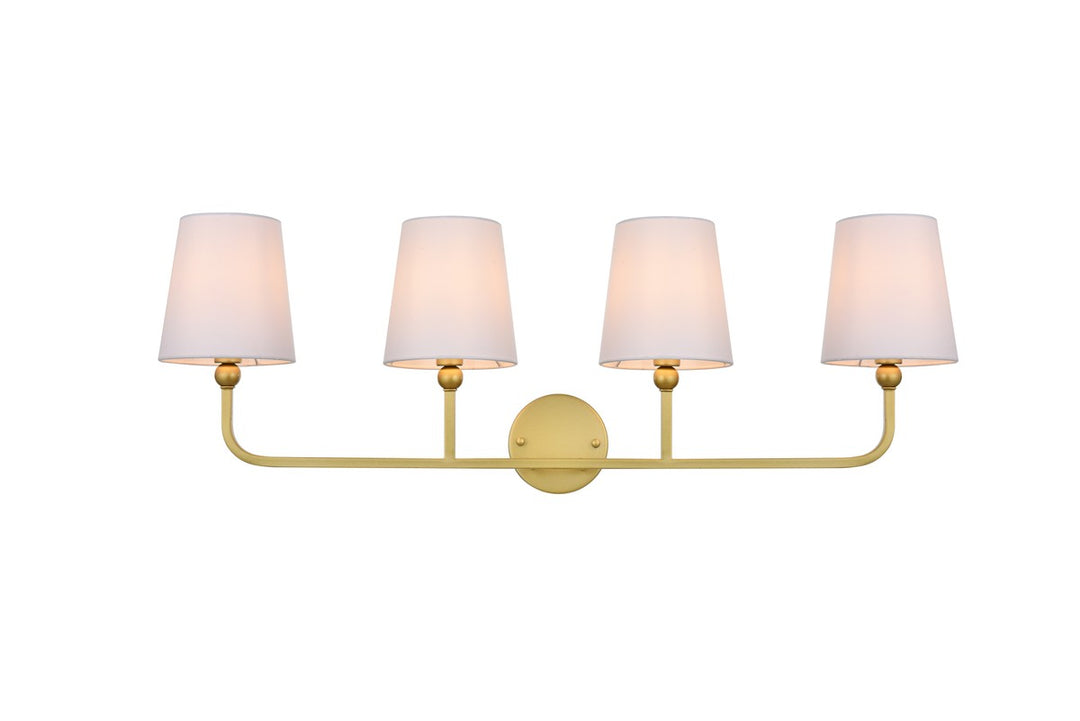 Colson Four Light Bath Sconce in Brass - available from The Lighting Shoppe, trusted by Canadian homeowners