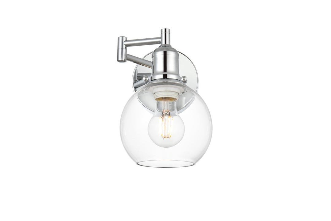 Davian One Light Swing Arm Wall Sconce in Chrome - available from The Lighting Shoppe, trusted by Canadian homeowners