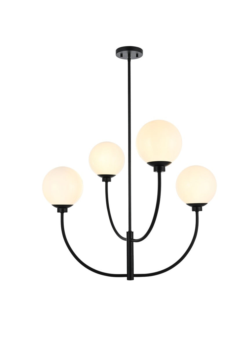 Nyomi Four Light Chandelier in Black - available from The Lighting Shoppe, trusted by Canadian homeowners