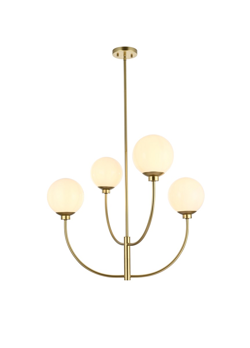 Nyomi Four Light Chandelier in Brass - available from The Lighting Shoppe, trusted by Canadian homeowners