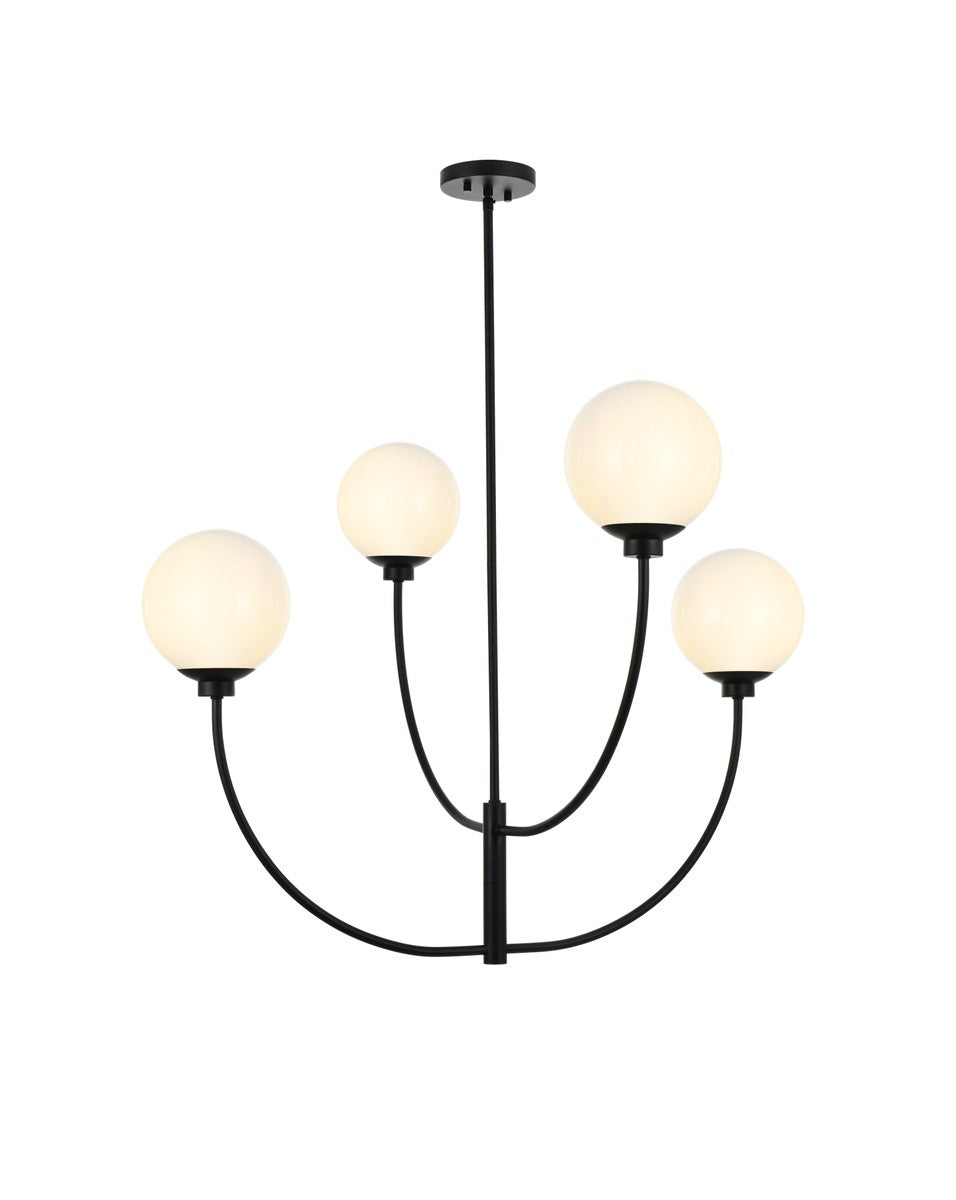 Nyomi Four Light Chandelier in Black - available from The Lighting Shoppe, trusted by Canadian homeowners