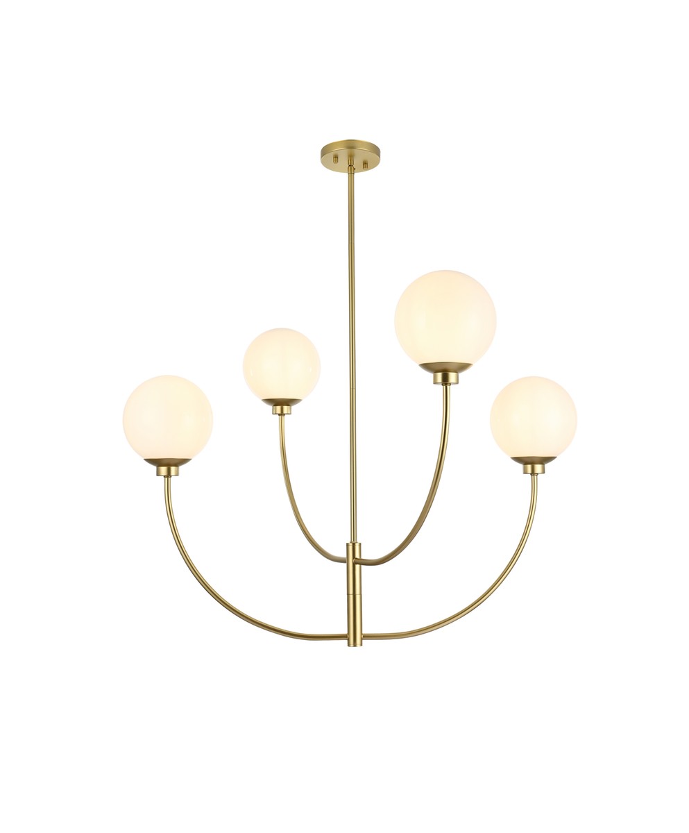 Nyomi Four Light Chandelier in Brass - available from The Lighting Shoppe, trusted by Canadian homeowners