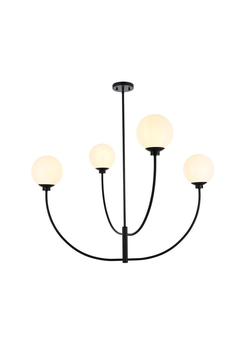 Nyomi Four Light Chandelier in Black - available from The Lighting Shoppe, trusted by Canadian homeowners