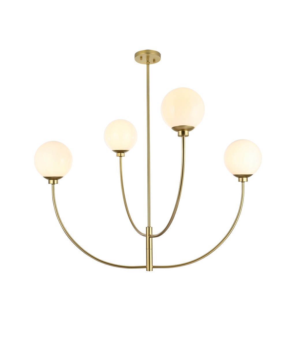 Nyomi Four Light Chandelier in Brass - available from The Lighting Shoppe, trusted by Canadian homeowners