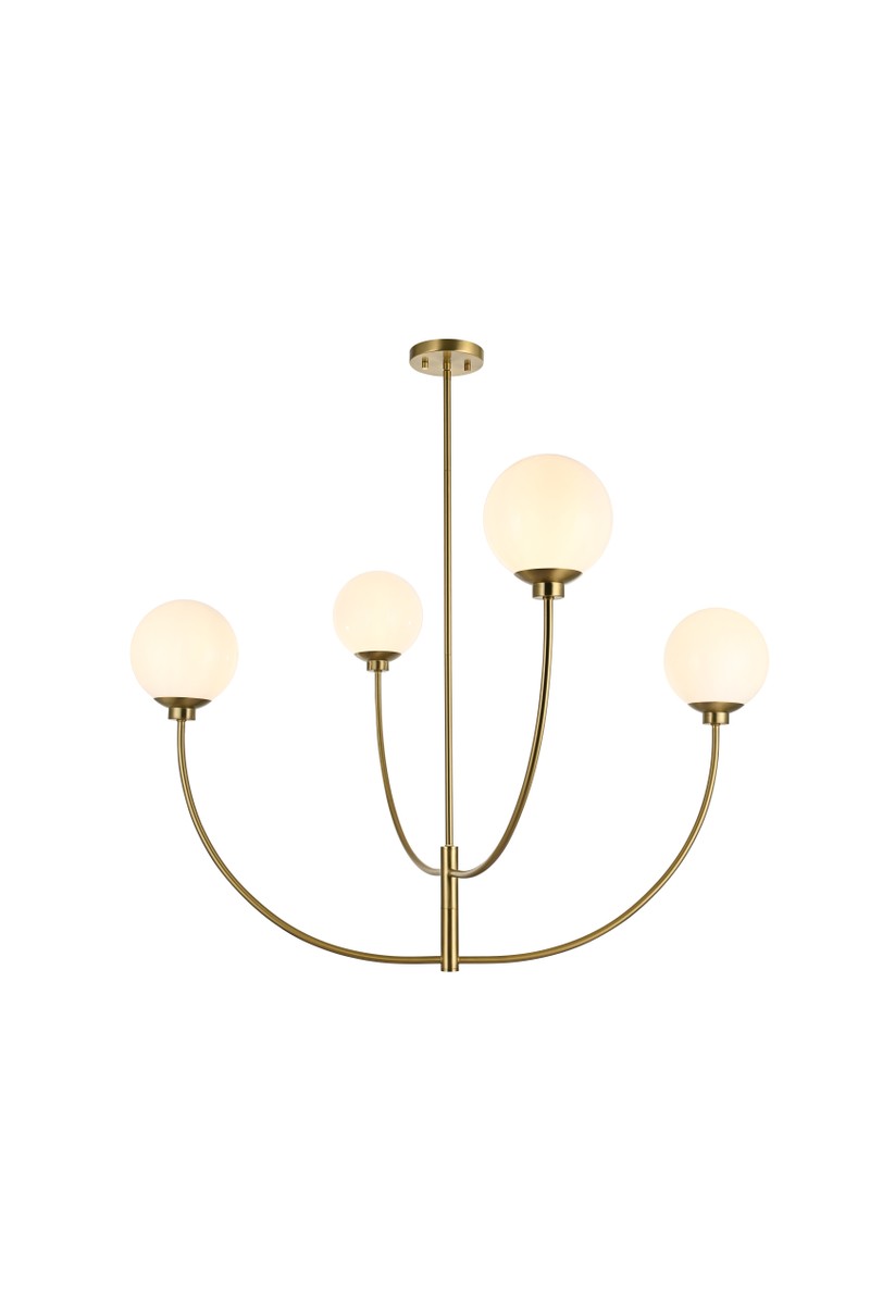 Nyomi Four Light Chandelier in Satin Gold - available from The Lighting Shoppe, trusted by Canadian homeowners