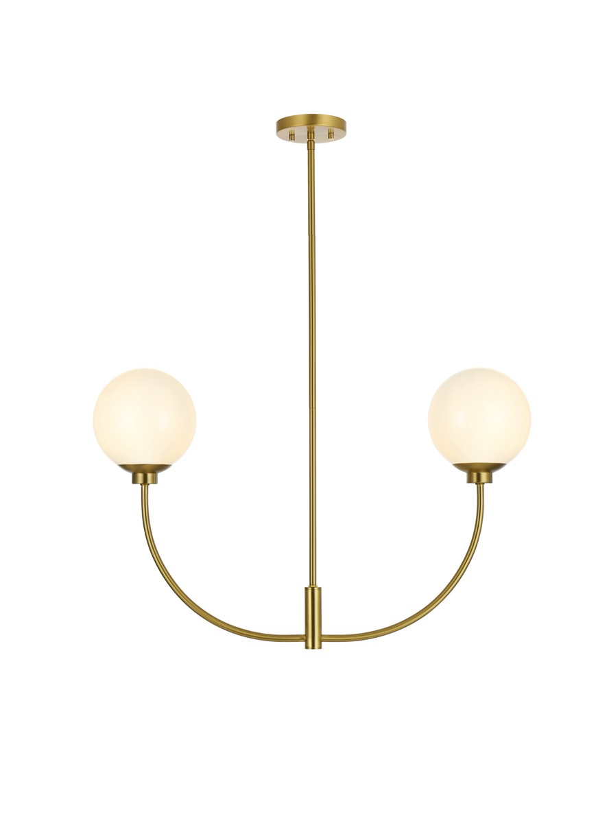 Nyomi Two Light Chandelier in Satin Gold - available from The Lighting Shoppe, trusted by Canadian homeowners