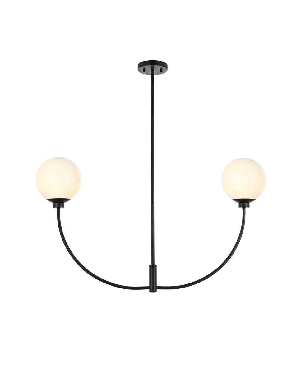 Nyomi Two Light Chandelier in Black - available from The Lighting Shoppe, trusted by Canadian homeowners