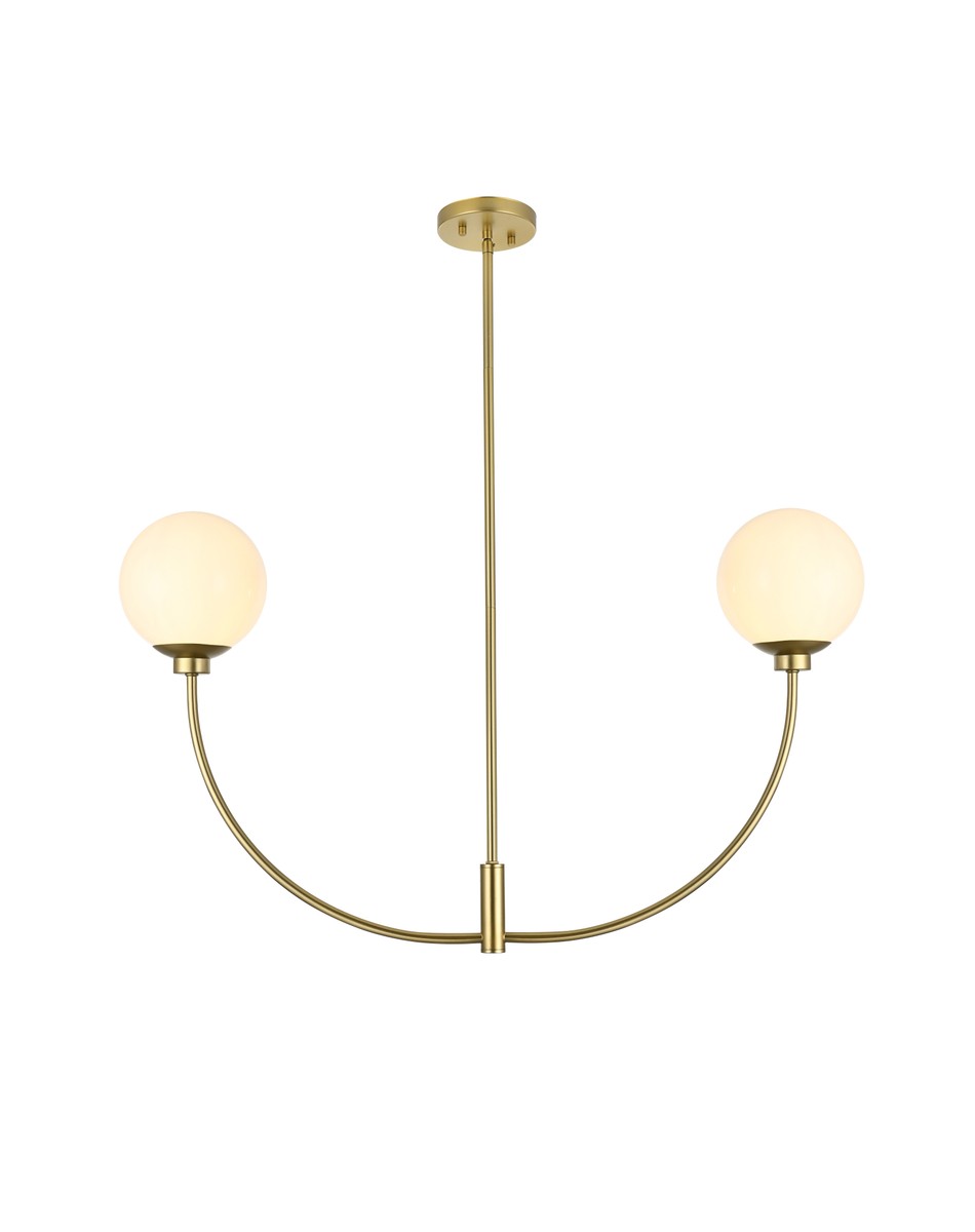 Nyomi Two Light Chandelier in Brass - available from The Lighting Shoppe, trusted by Canadian homeowners