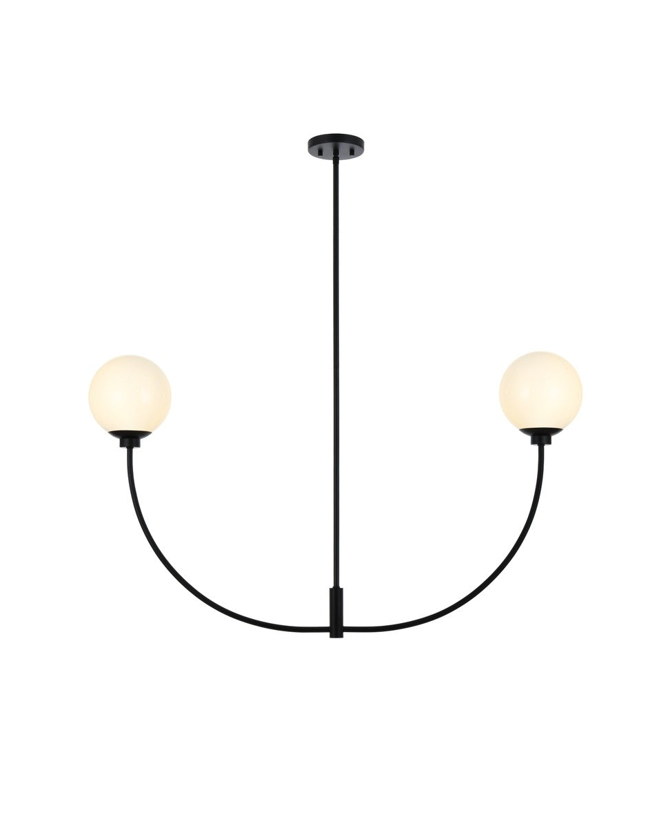 Nyomi Two Light Chandelier in Black - available from The Lighting Shoppe, trusted by Canadian homeowners