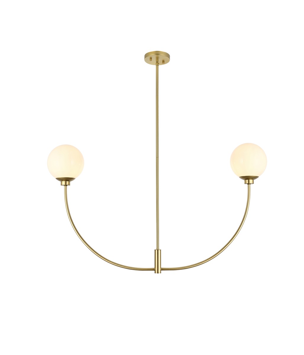 Nyomi Two Light Chandelier in Brass - available from The Lighting Shoppe, trusted by Canadian homeowners