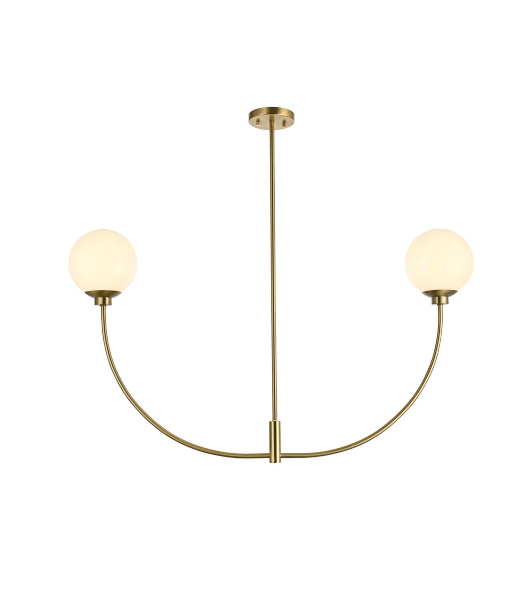Nyomi Two Light Chandelier in Satin Gold - available from The Lighting Shoppe, trusted by Canadian homeowners