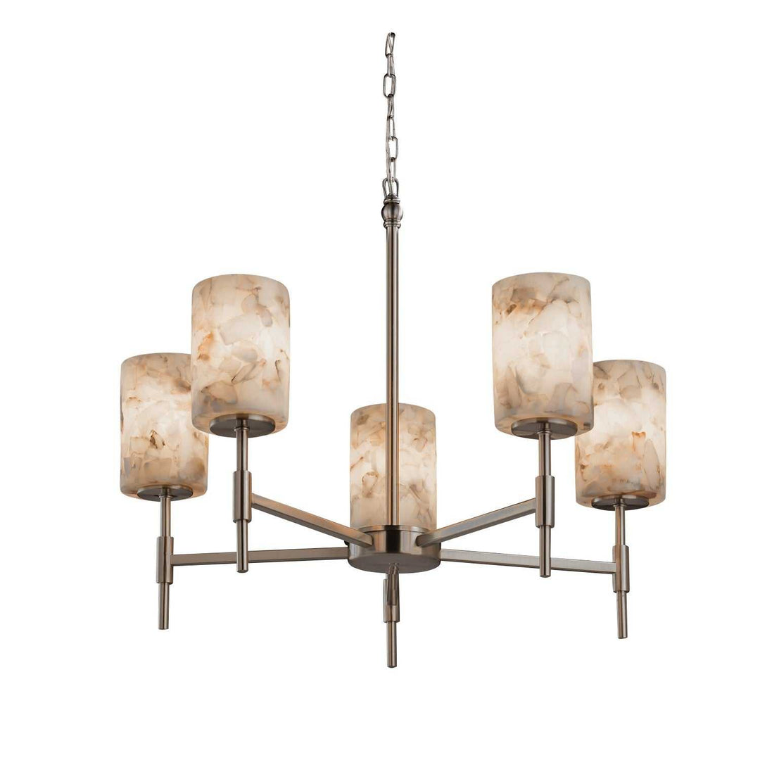 Alabaster Rocks LED Chandelier in Brushed Nickel Justice Designs