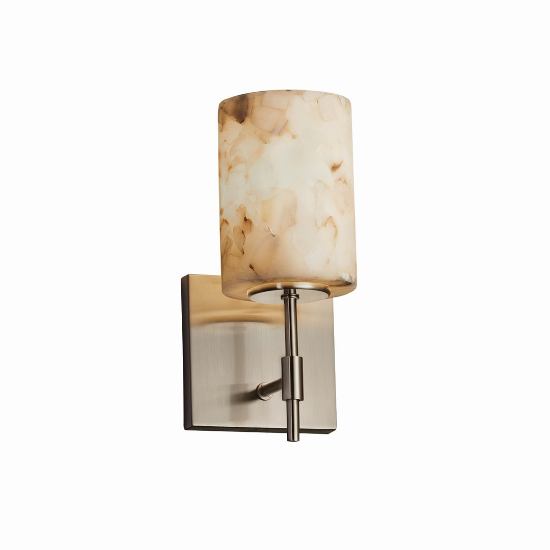 Justice Designs - ALR-8411-10-NCKL - One Light Wall Sconce - Alabaster Rocks - Brushed Nickel