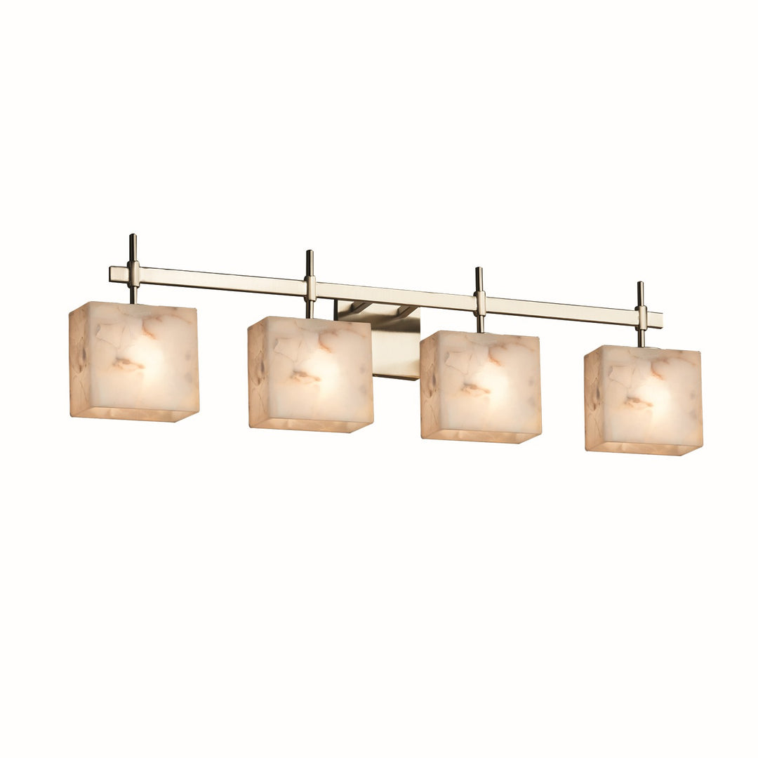 Justice Designs - ALR-8414-55-NCKL-LED4-2800 - LED Bath Bar - Alabaster Rocks - Brushed Nickel